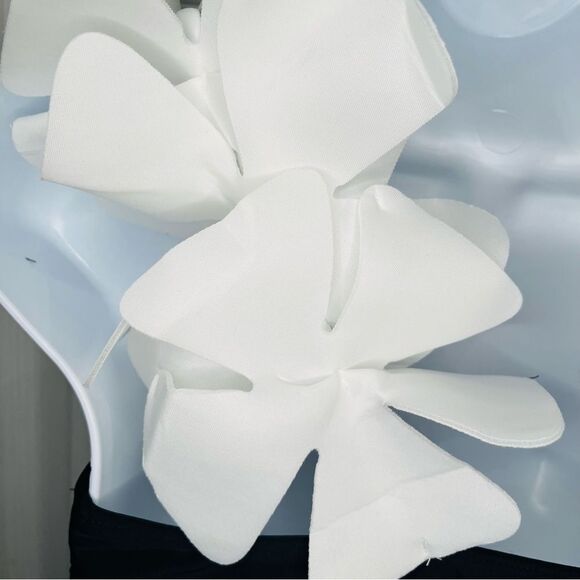 Davi & Dani One Shoulder Flower Two Piece Swim Set Black & White Bikini S NWT - Picture 10 of 12